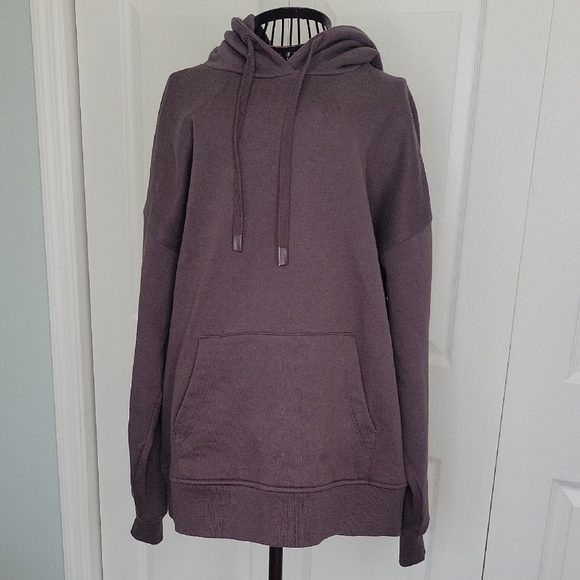MPG Tops - MPG Organic Cotton Brown Oversized Pullover Hoodie Size Small